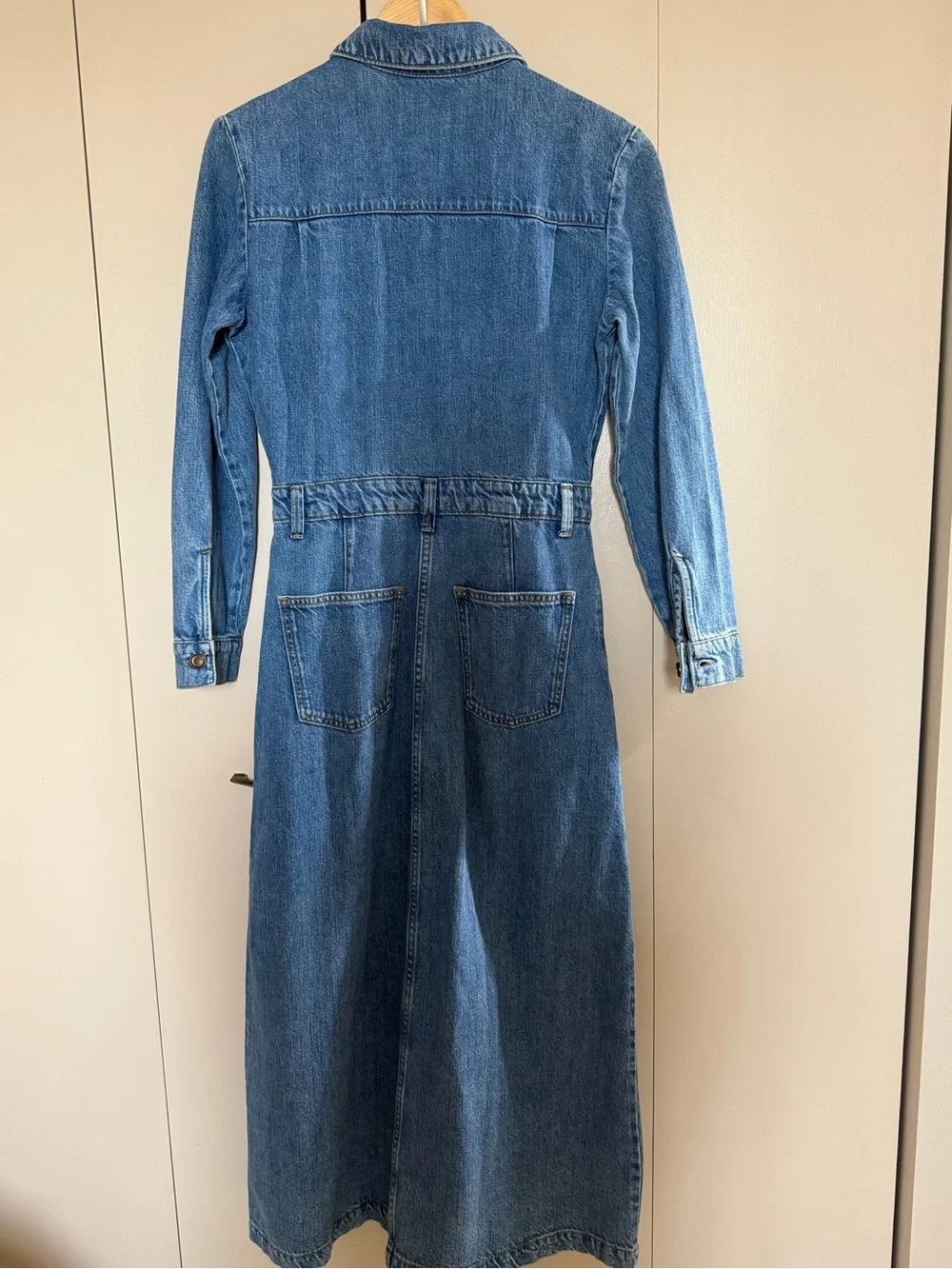 Classic Denim Button-Front Maxi Dress - Picture 5 of 8